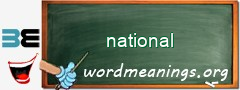 WordMeaning blackboard for national